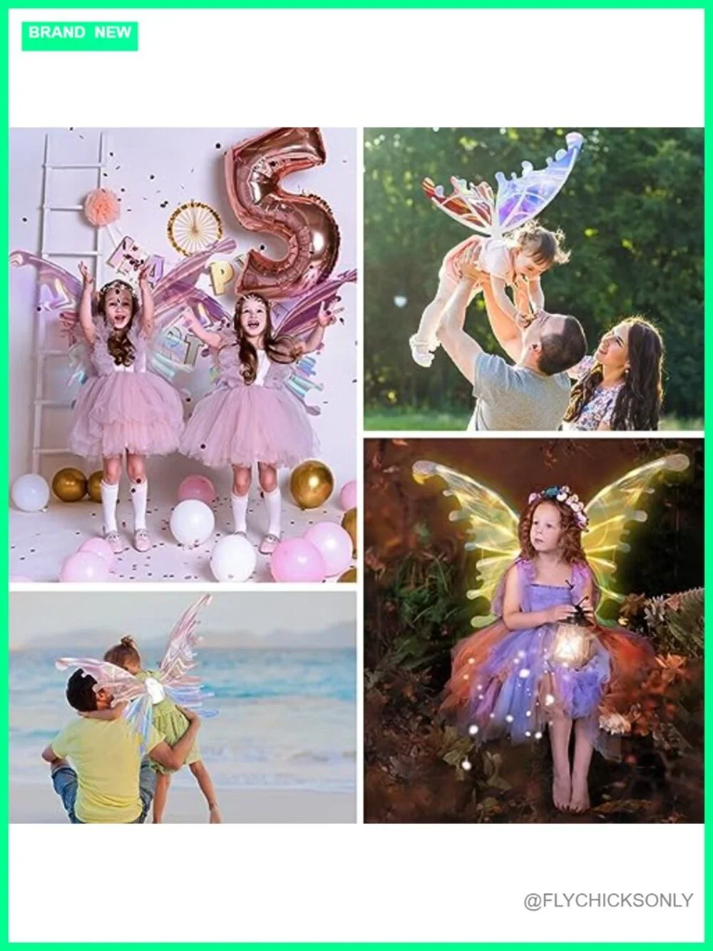 Electric Fairy Wings Light Up Moving Butterfly LED Costume Toy Girls Kids
